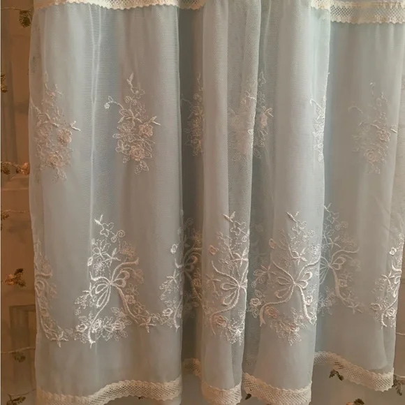 vintage oscar de la renta light blue sheer chemise - Picture 3 of 6